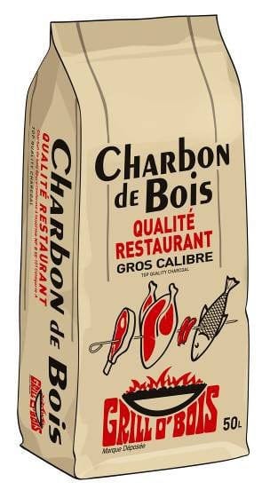 Sac de Charbon de bois 50L qualité restaurant - Grill O'bois